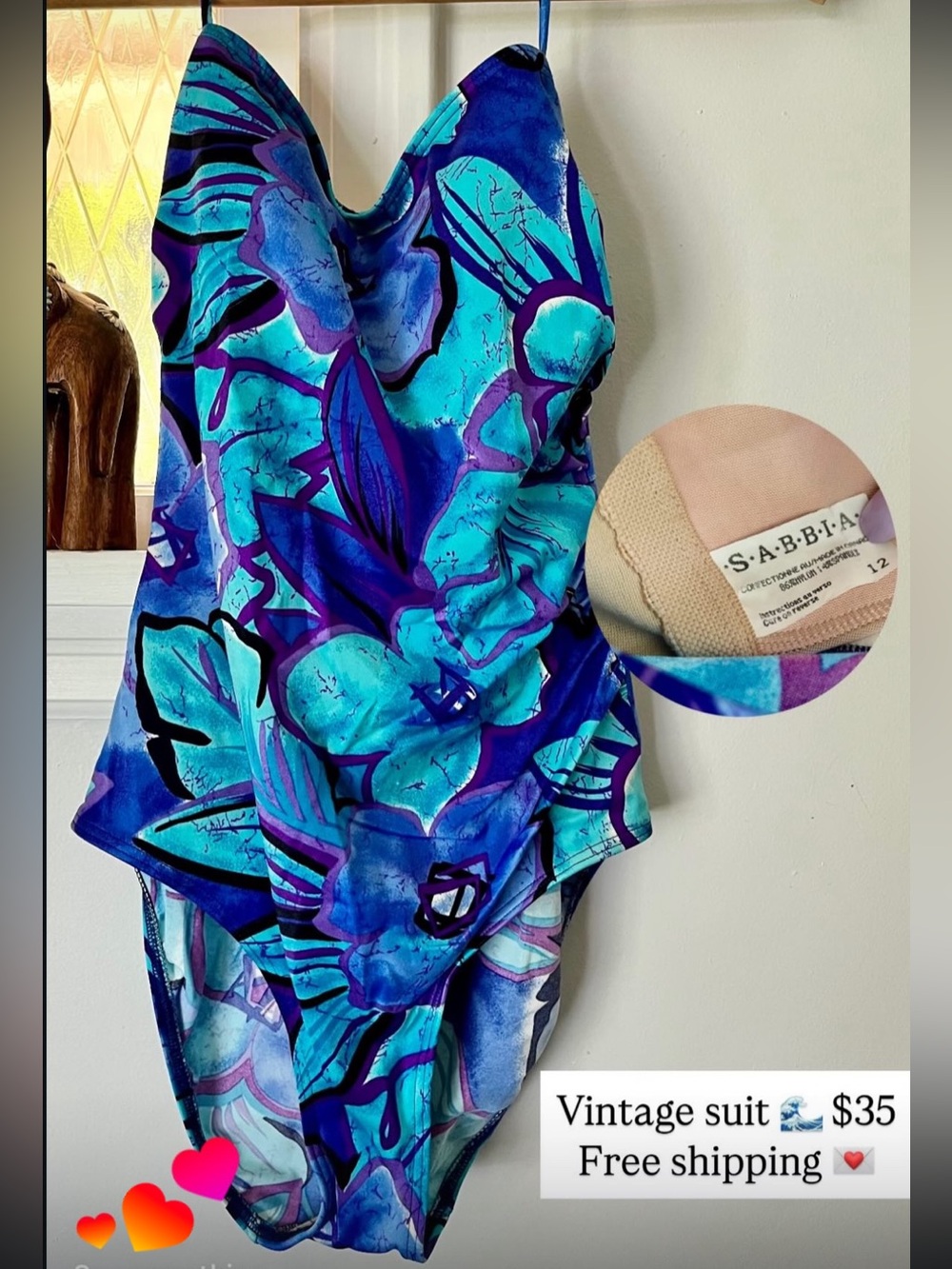 Blue Floral One-Piece Women’s Dress